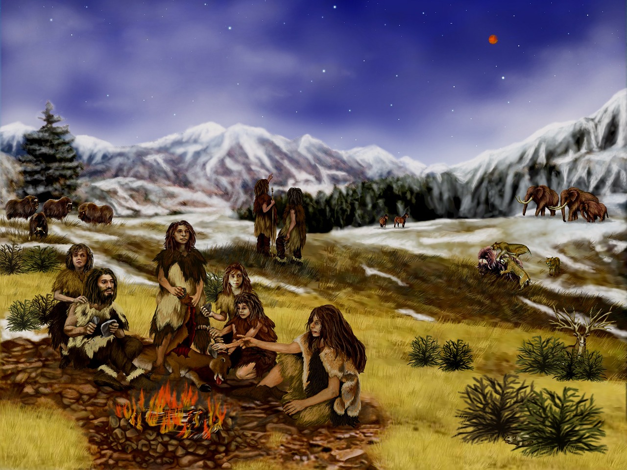 neanderthals prehistoric mountains free photo