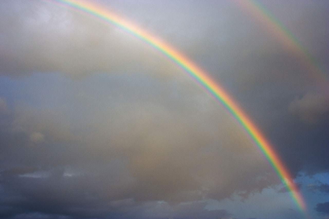 rainbow beautiful rain free photo