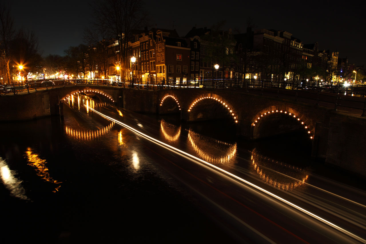bridge bridges lights free photo