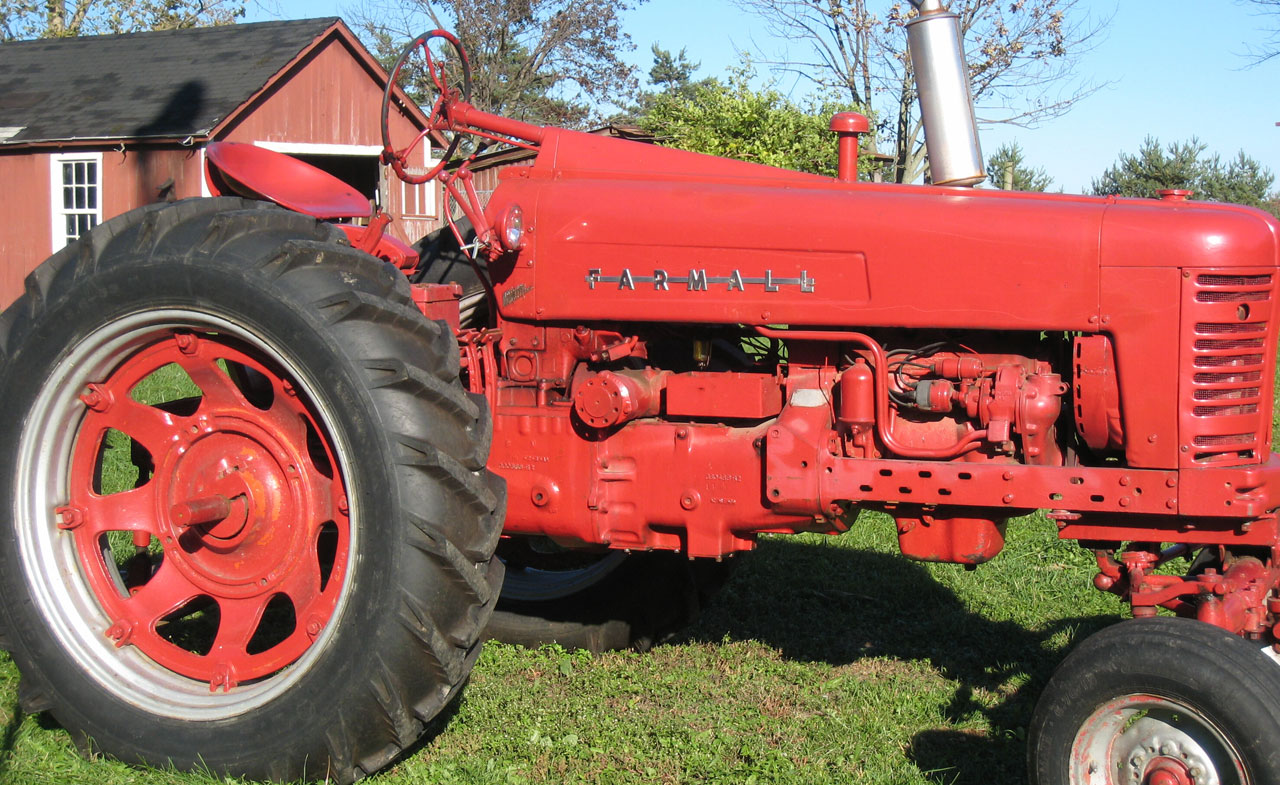 tractor red farm equipment free photo