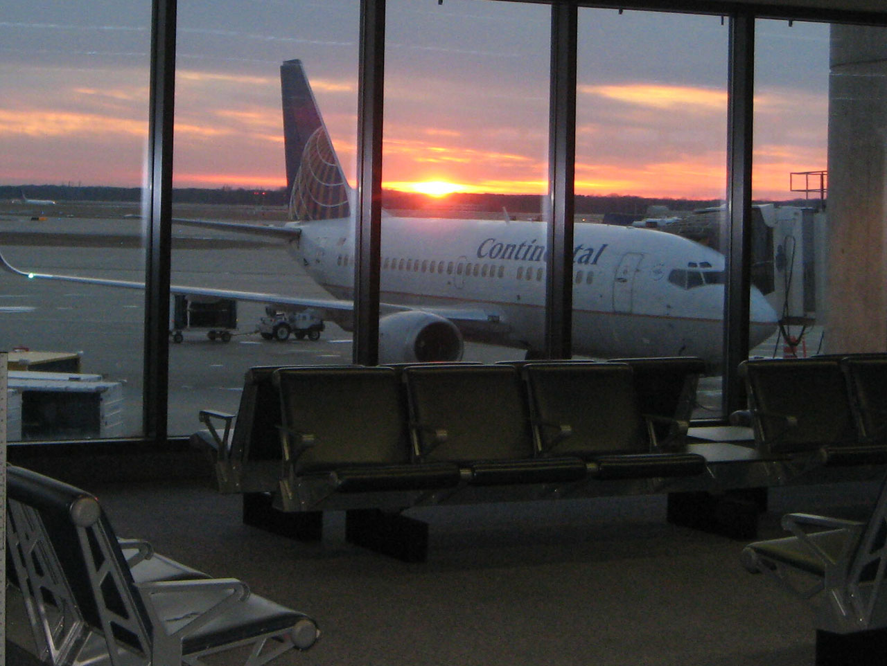 airplane sunset airport free photo
