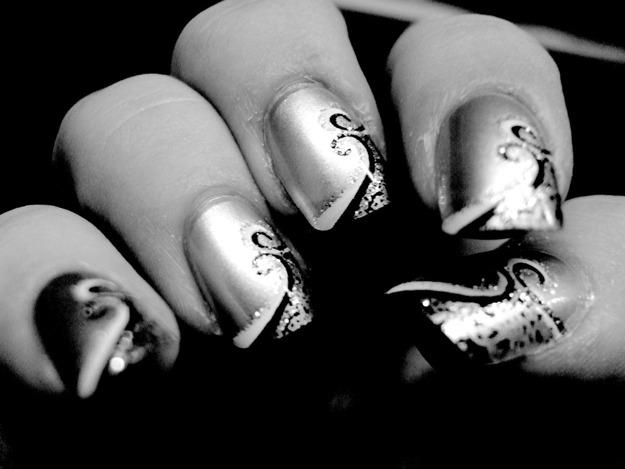 fake nails black free photo