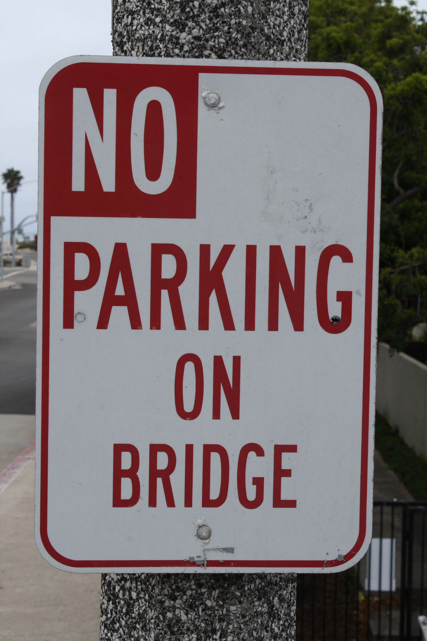 sign bridge parking free photo