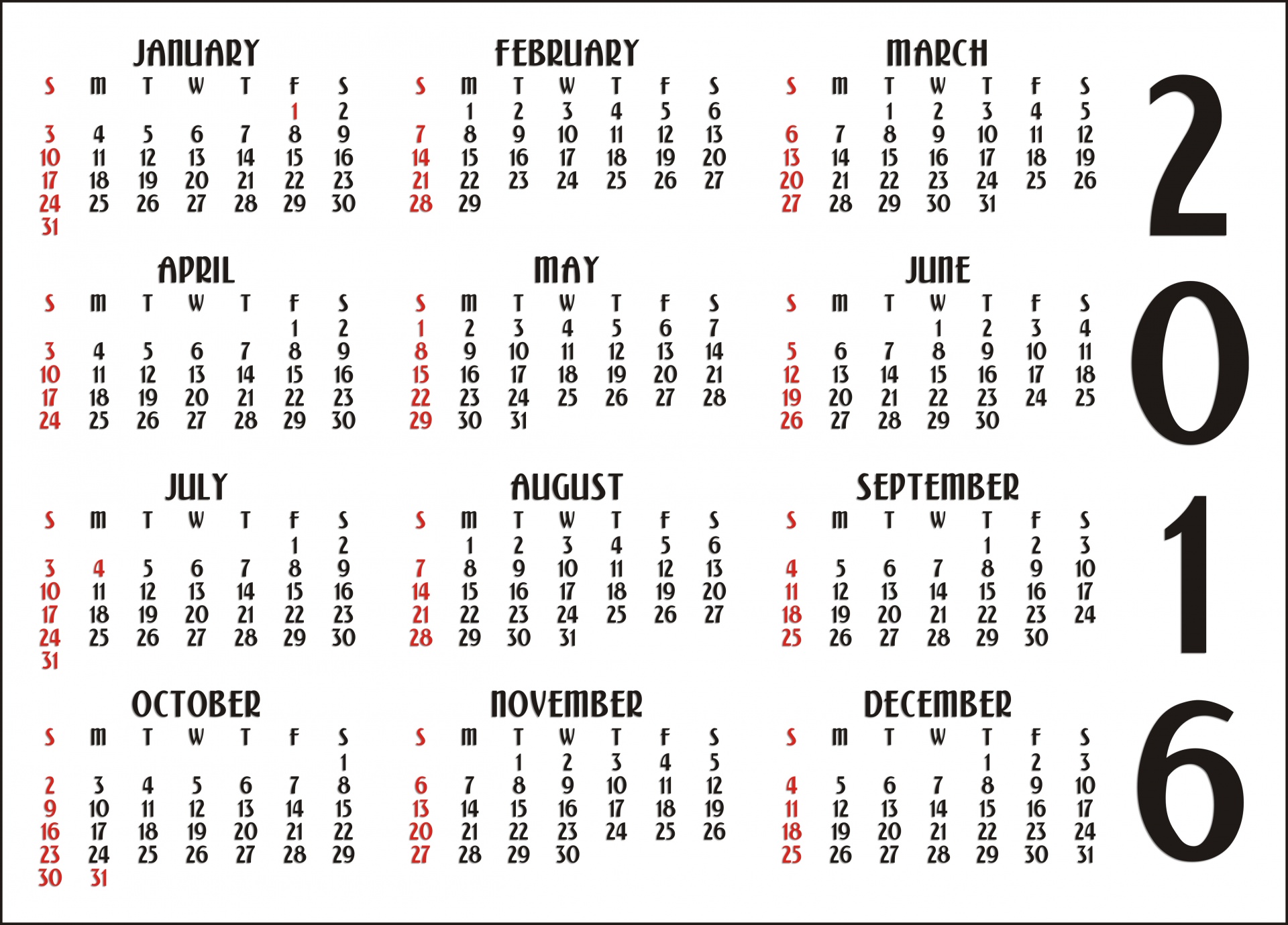 calendar 2016 calendar months free photo