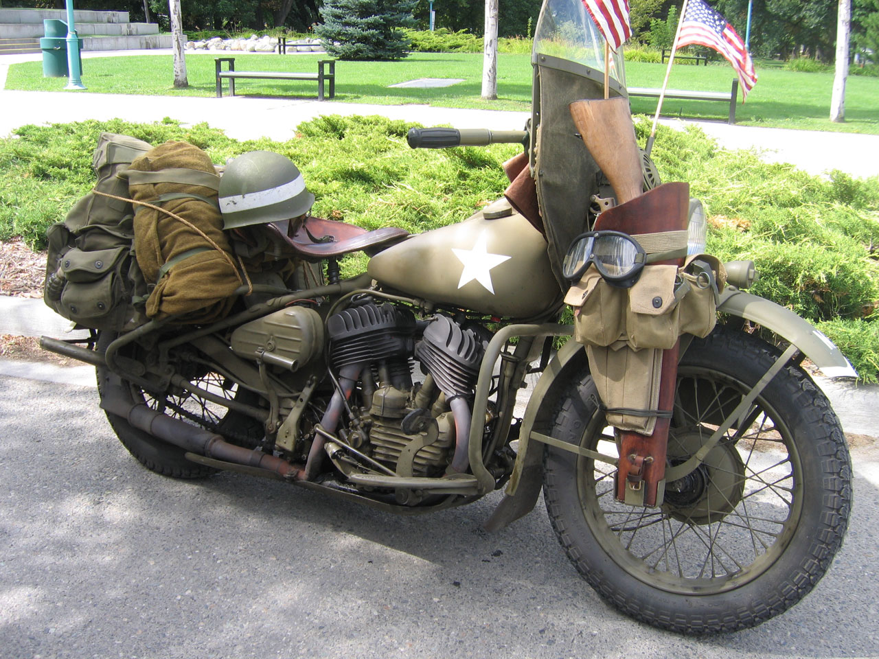 vintage military motorcycle free photo