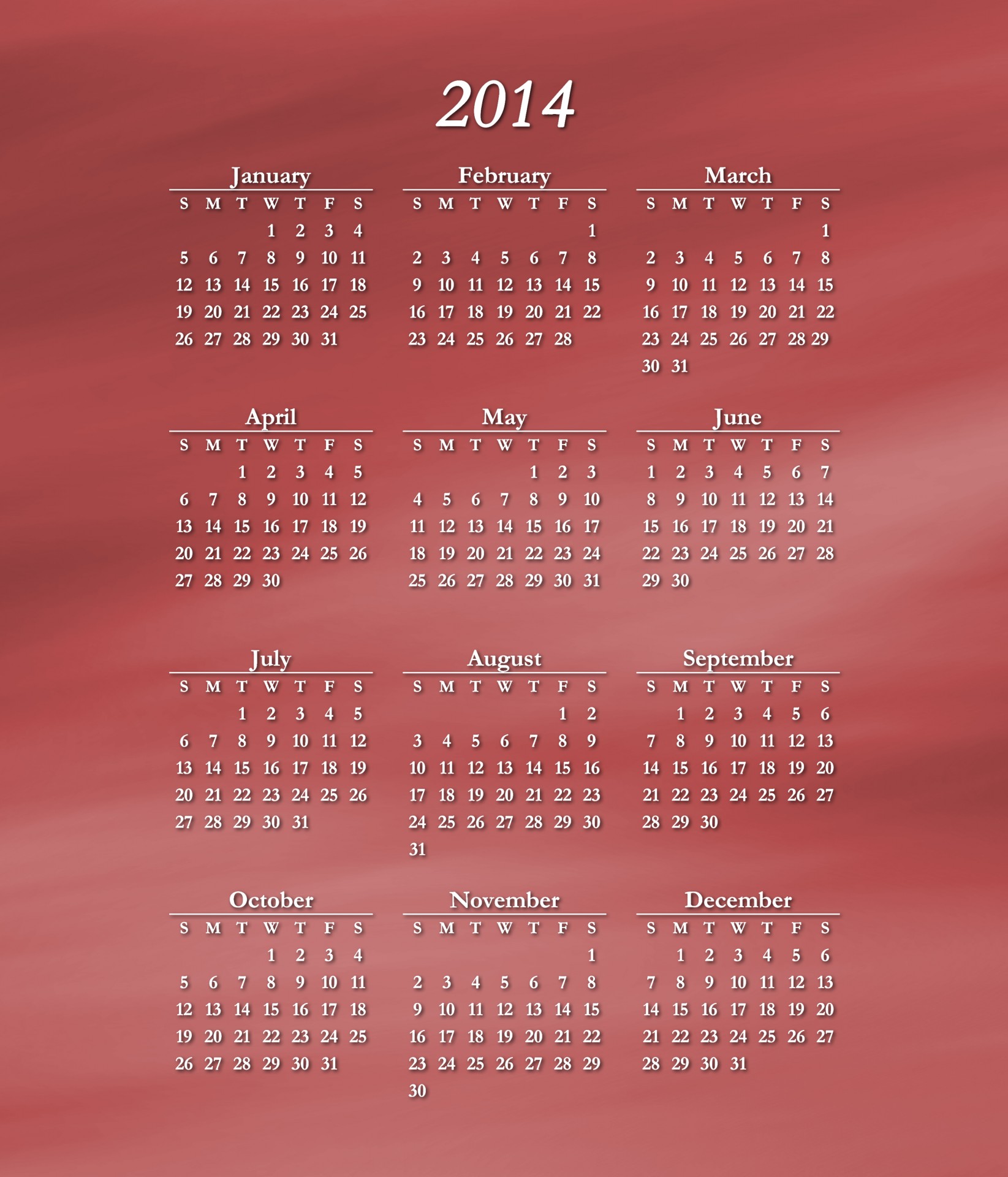 2014 calendar red free photo