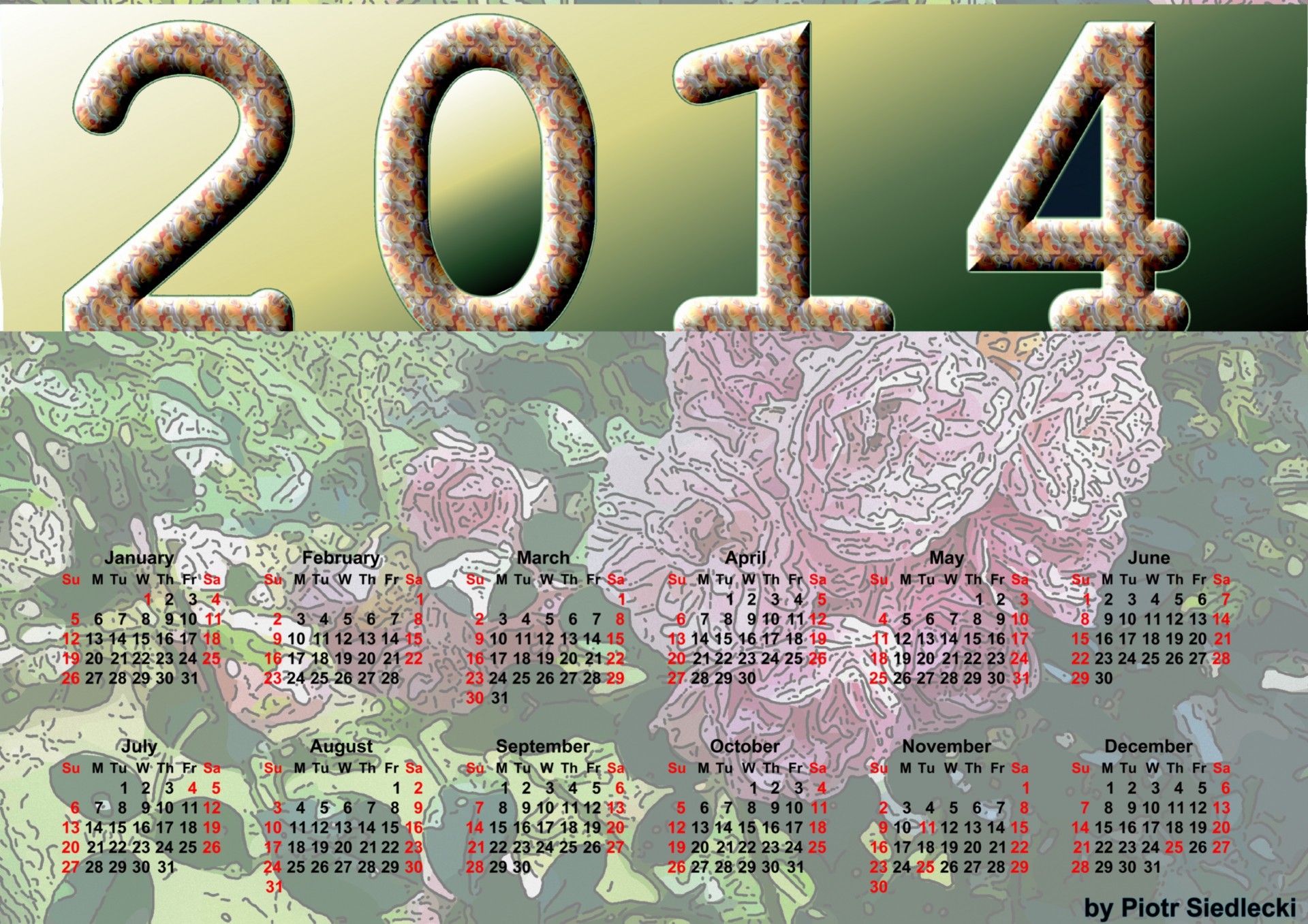 calendar 2014 year free photo
