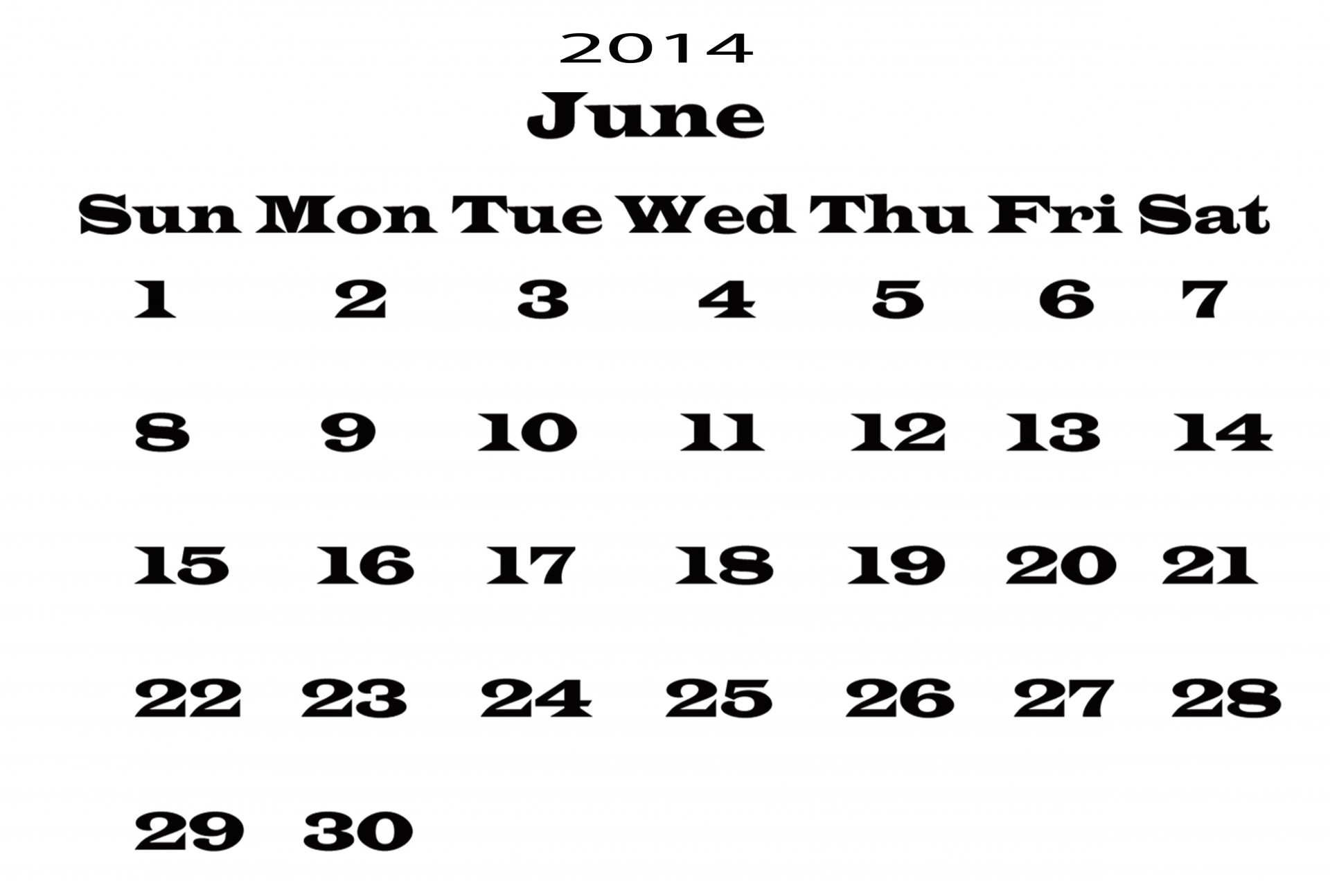 june 2014 calendar free photo