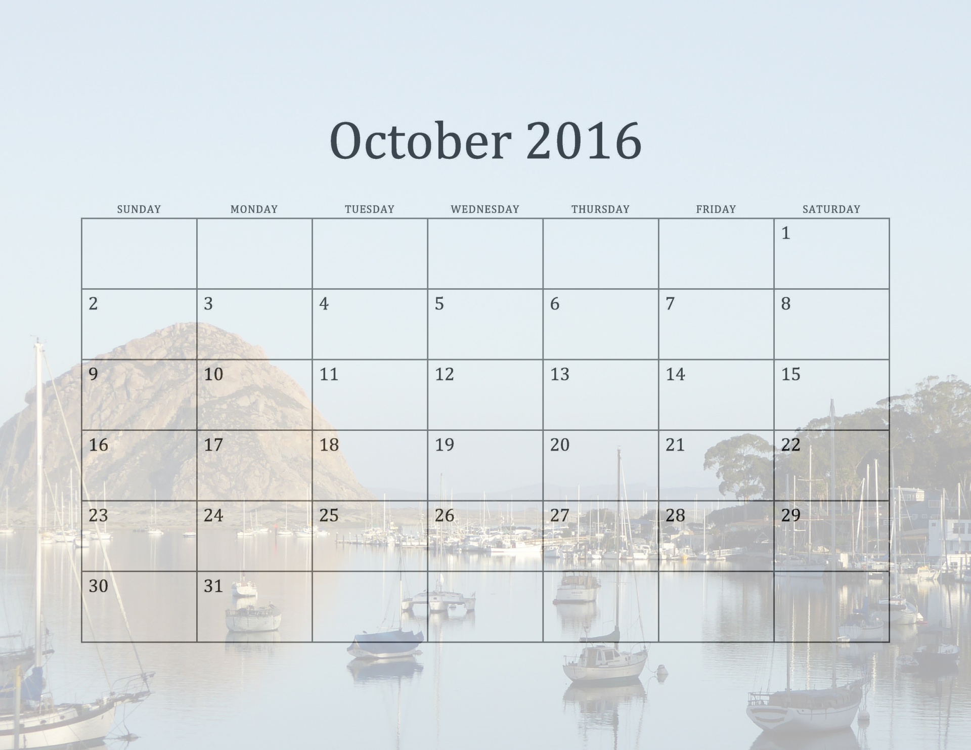 2016 october calendar free photo