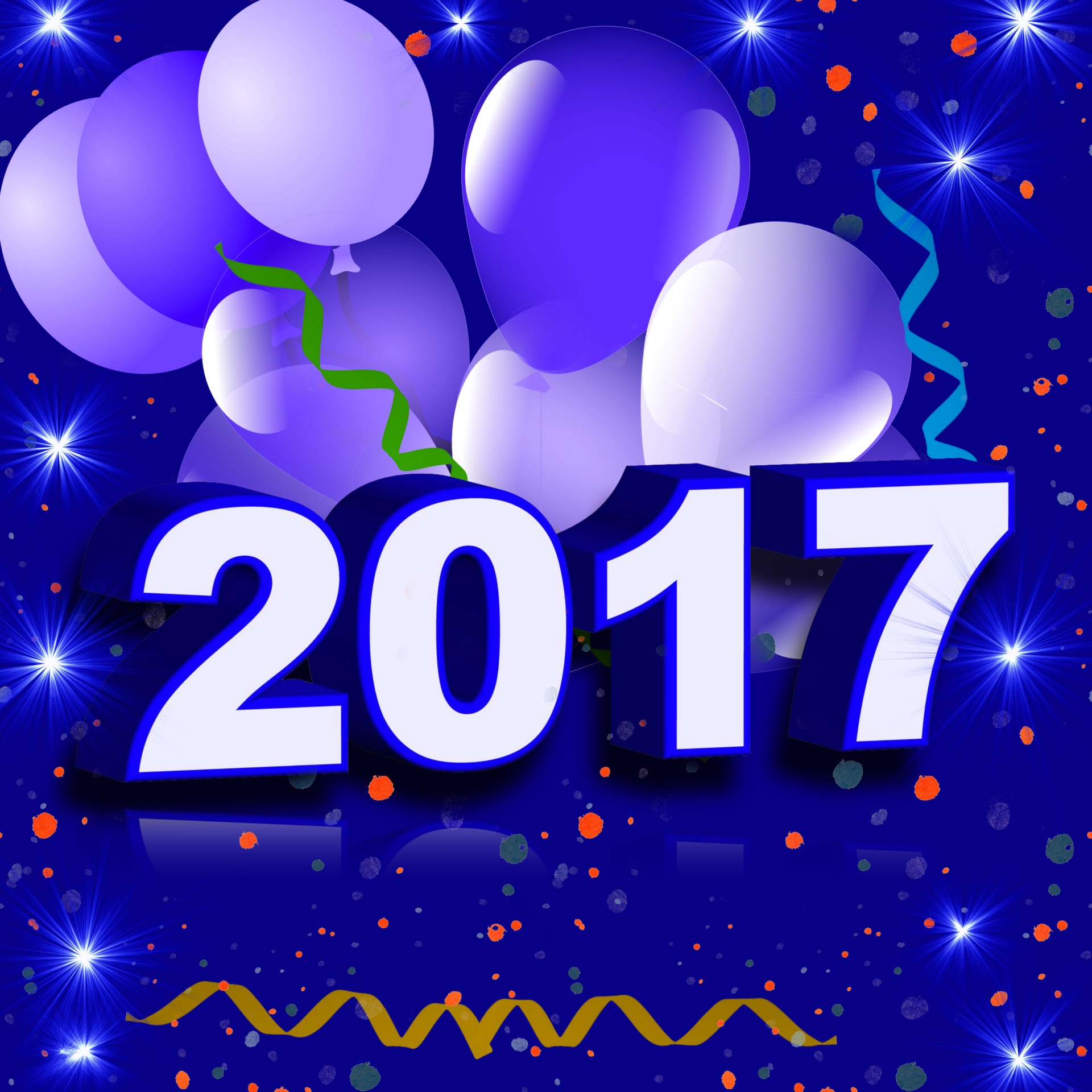 2017 balloons confetti free photo