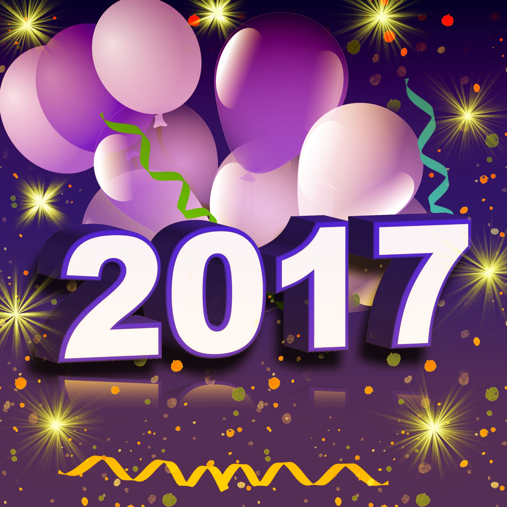 2017 balloons confetti free photo