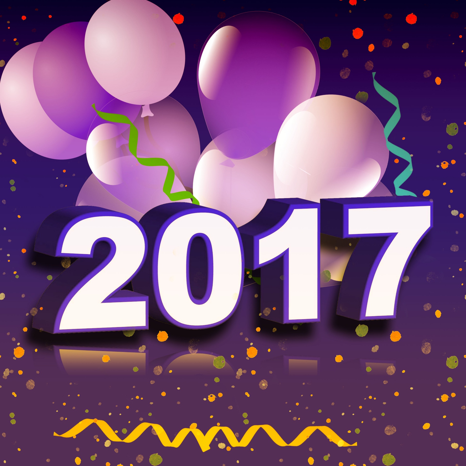 2017 balloons confetti free photo