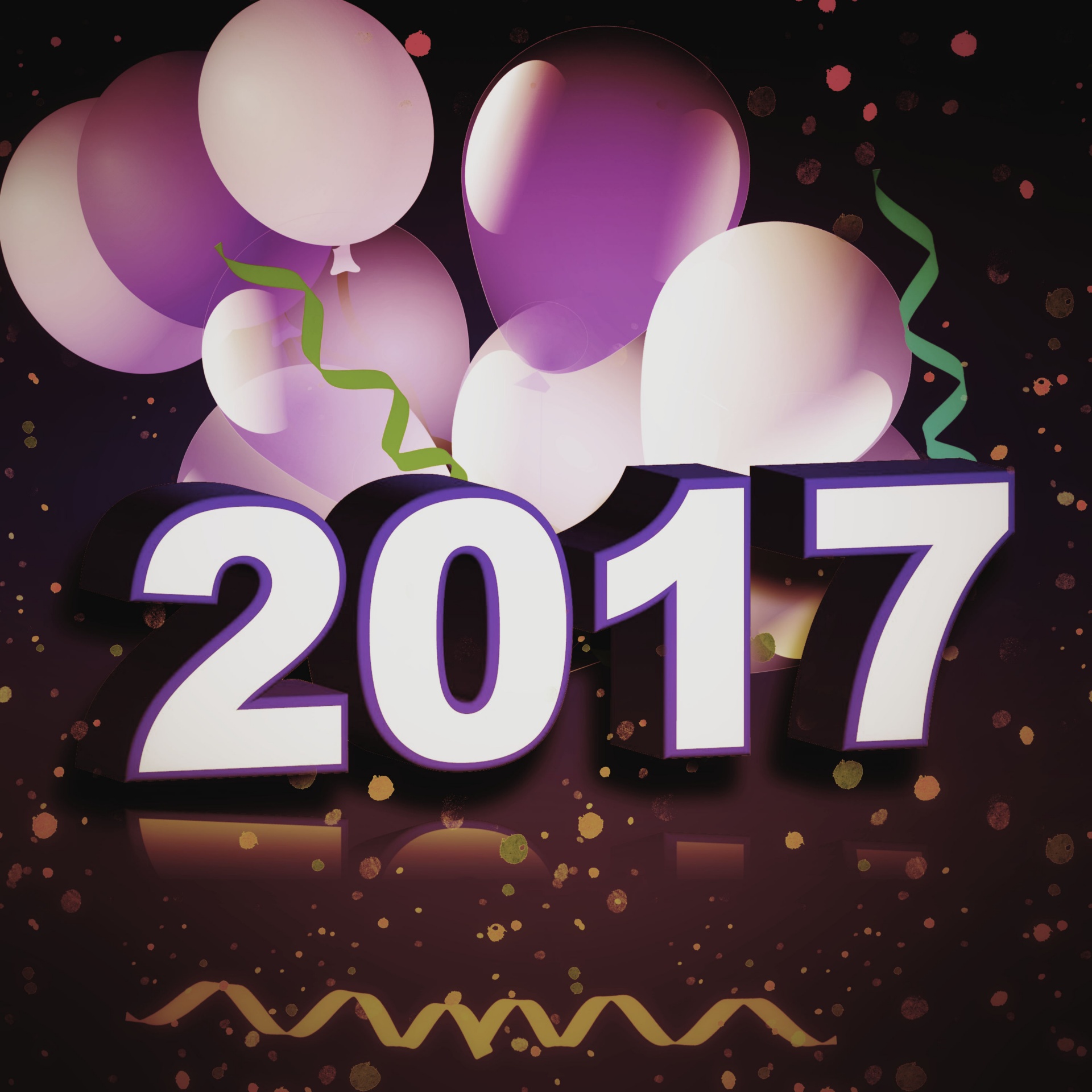 2017 balloons confetti free photo