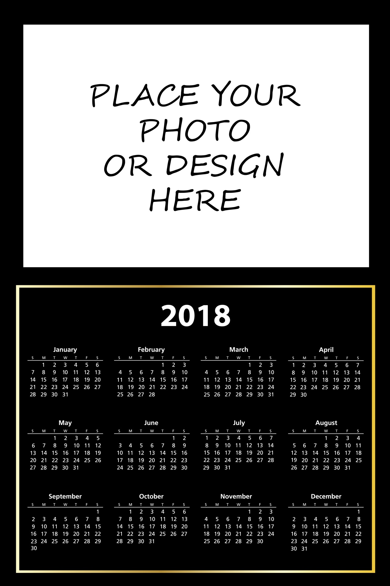 2018-calendar-2018-calendar-template-black-free-image-from-needpix