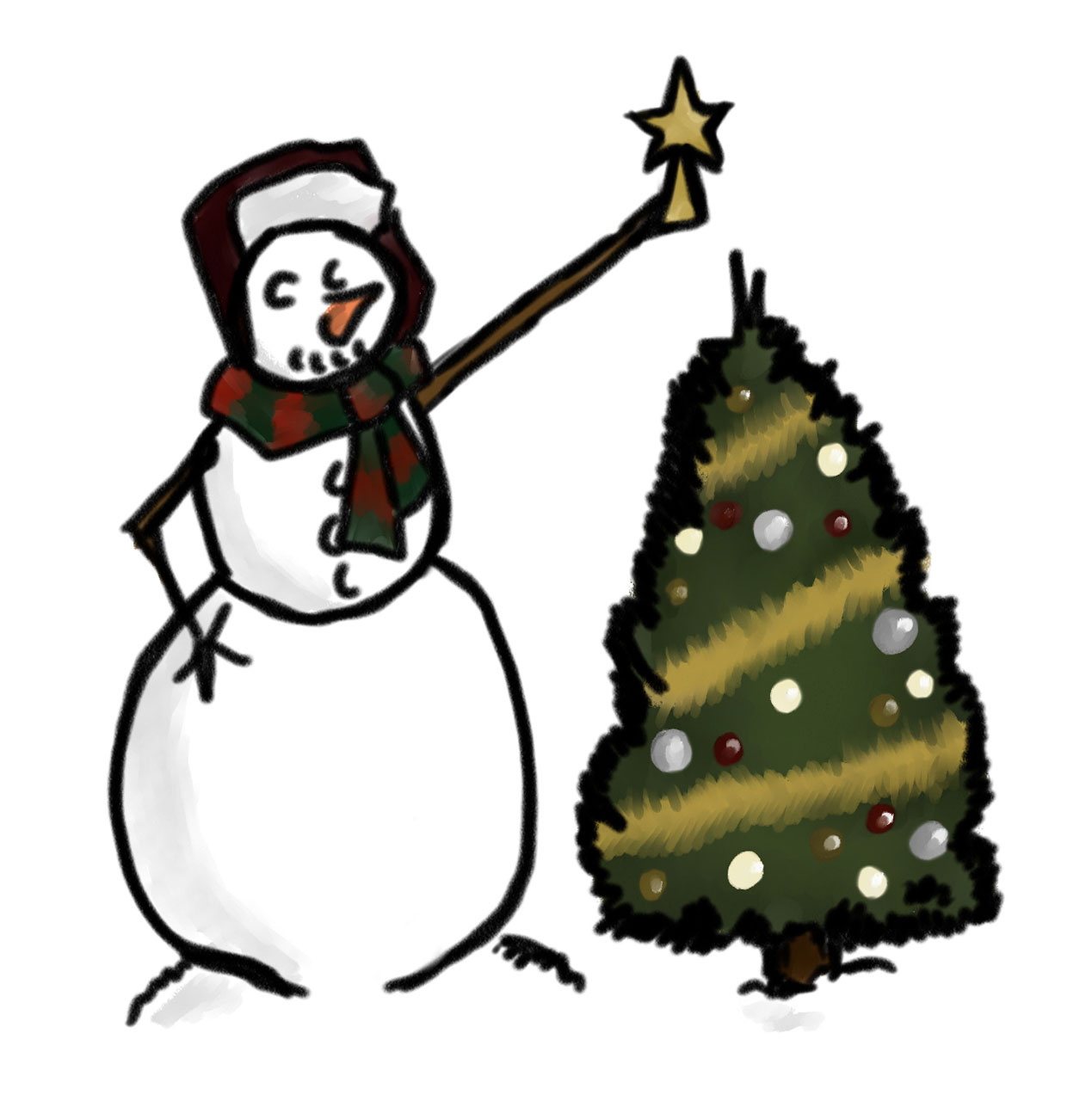 snowman christmas tree free photo