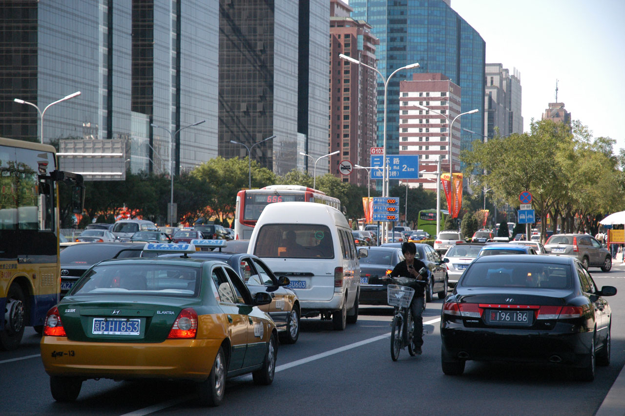 traffic city bicyclist free photo