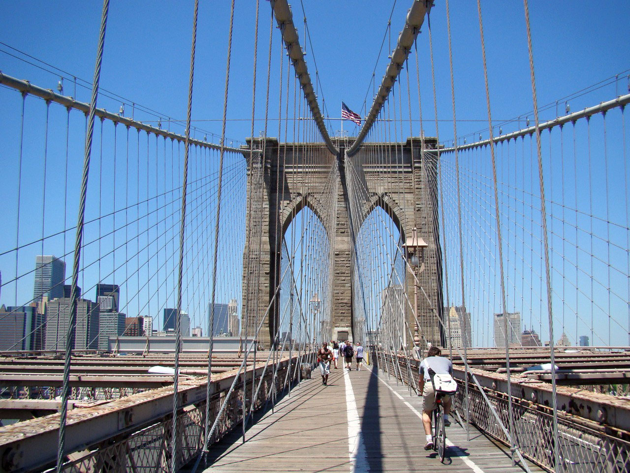 bridge brooklyn walkway free photo