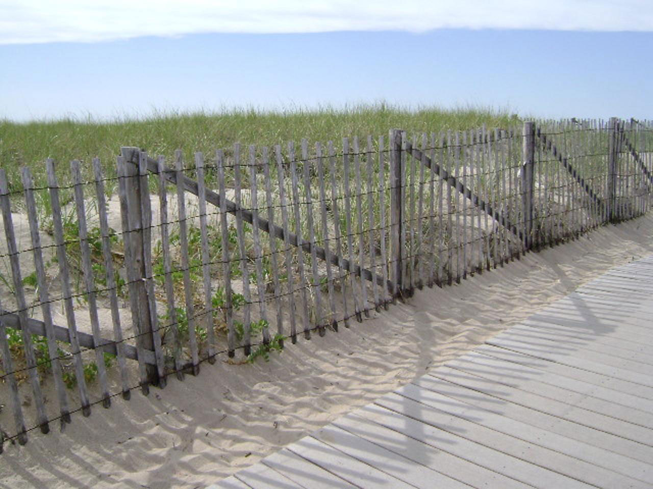 beach fence seaside free photo