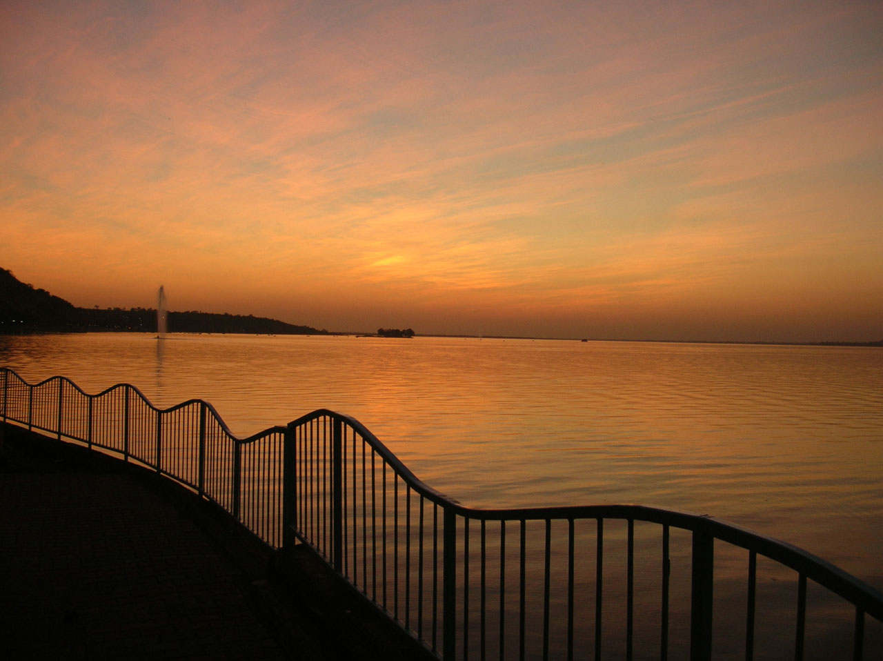 sunset lake water free photo