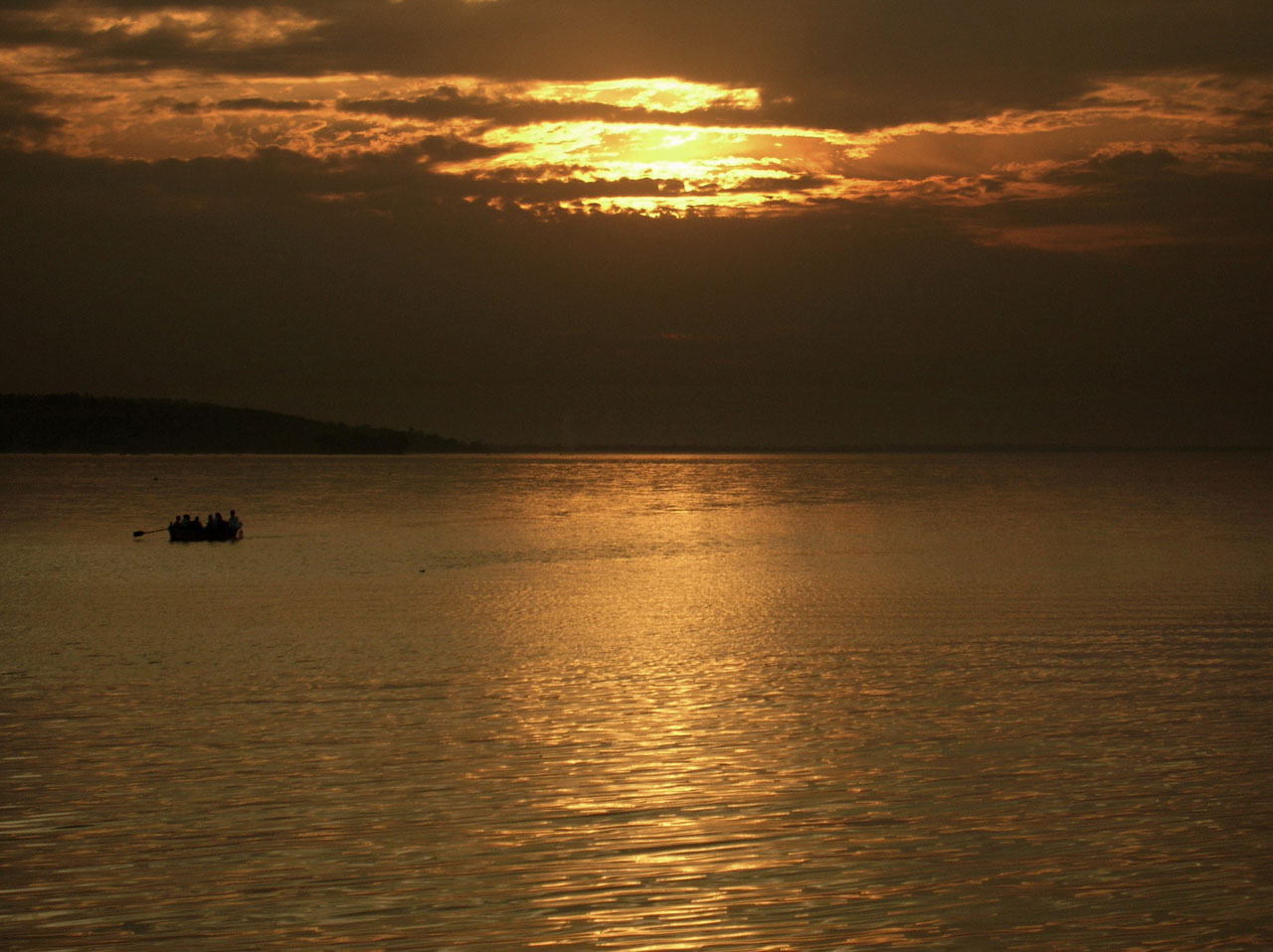 sunset lake water free photo