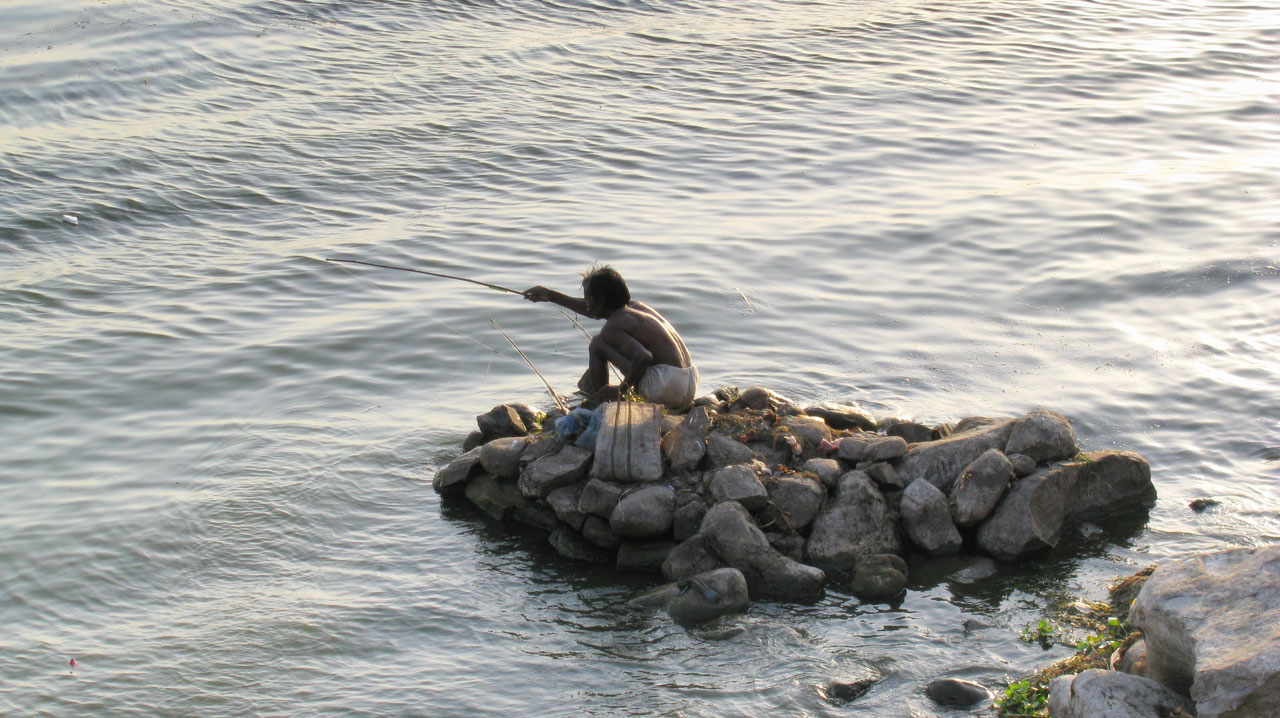 fishing water person free photo
