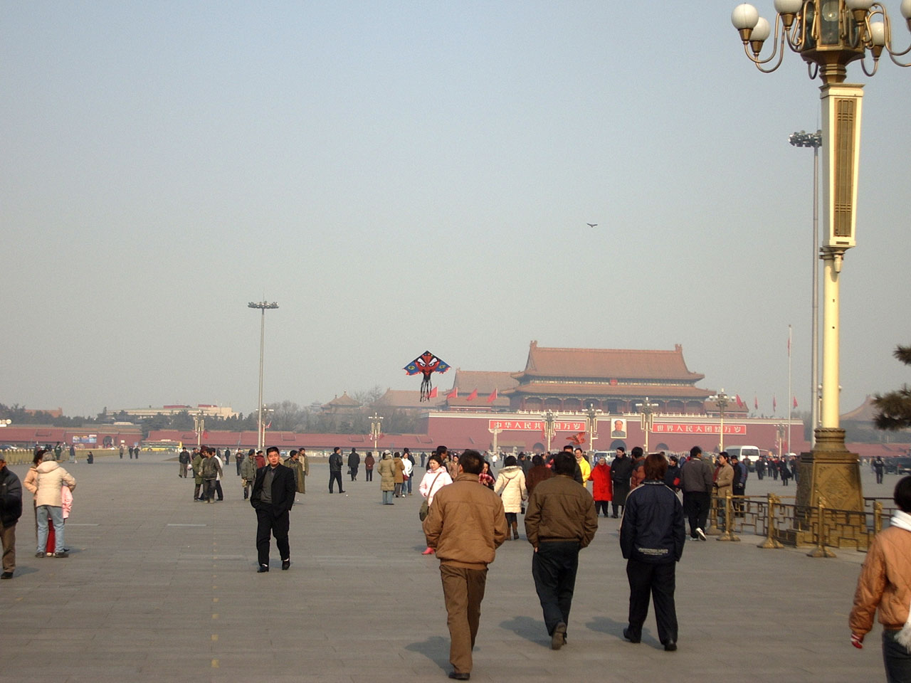 beijing tiananmen square people free photo