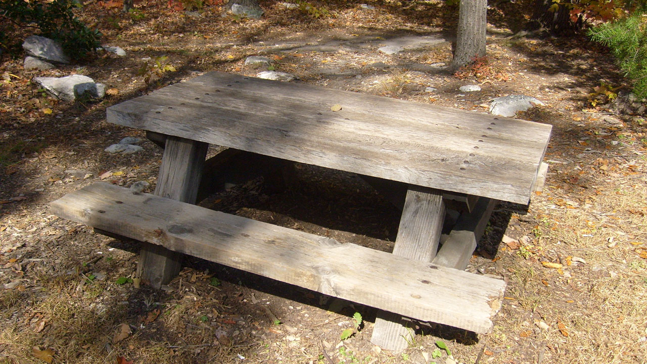 picnic table bench park free photo