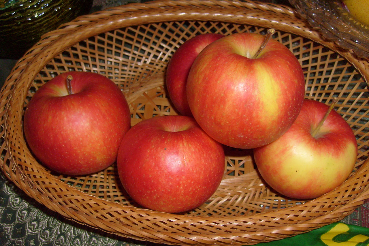 apple basket fruit free photo