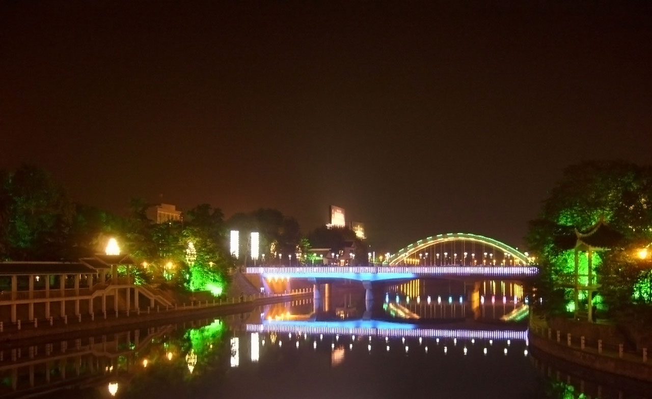 canal reflection night free photo