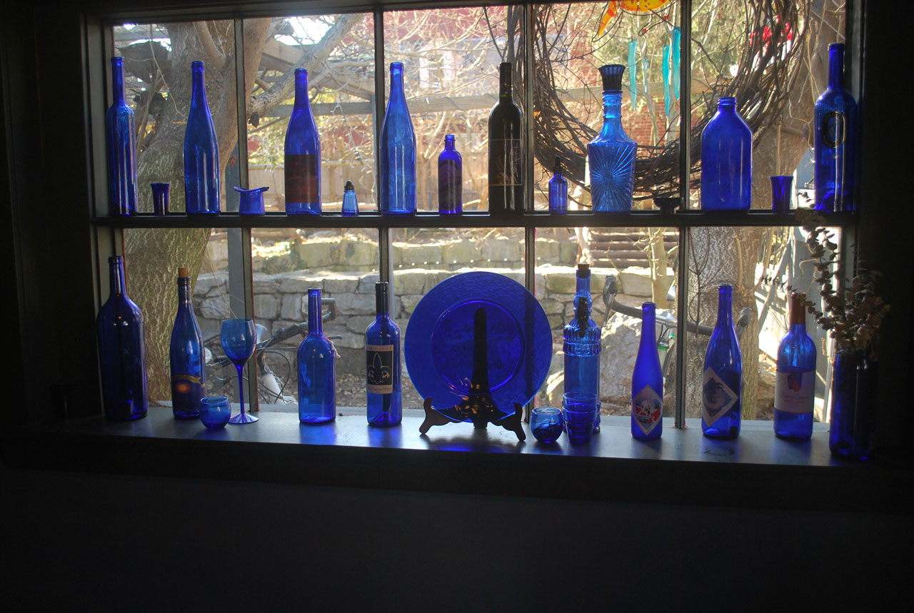 blue glass bottle free photo