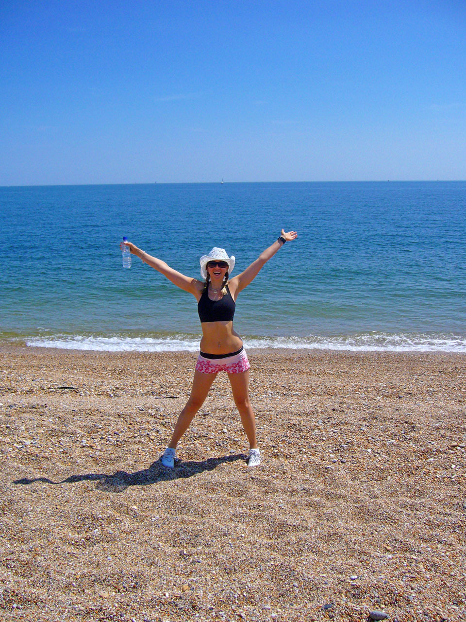 girl on the beach beach sunny day free photo