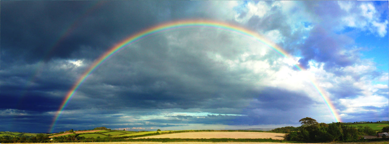 rainbow beautiful coutryside free photo