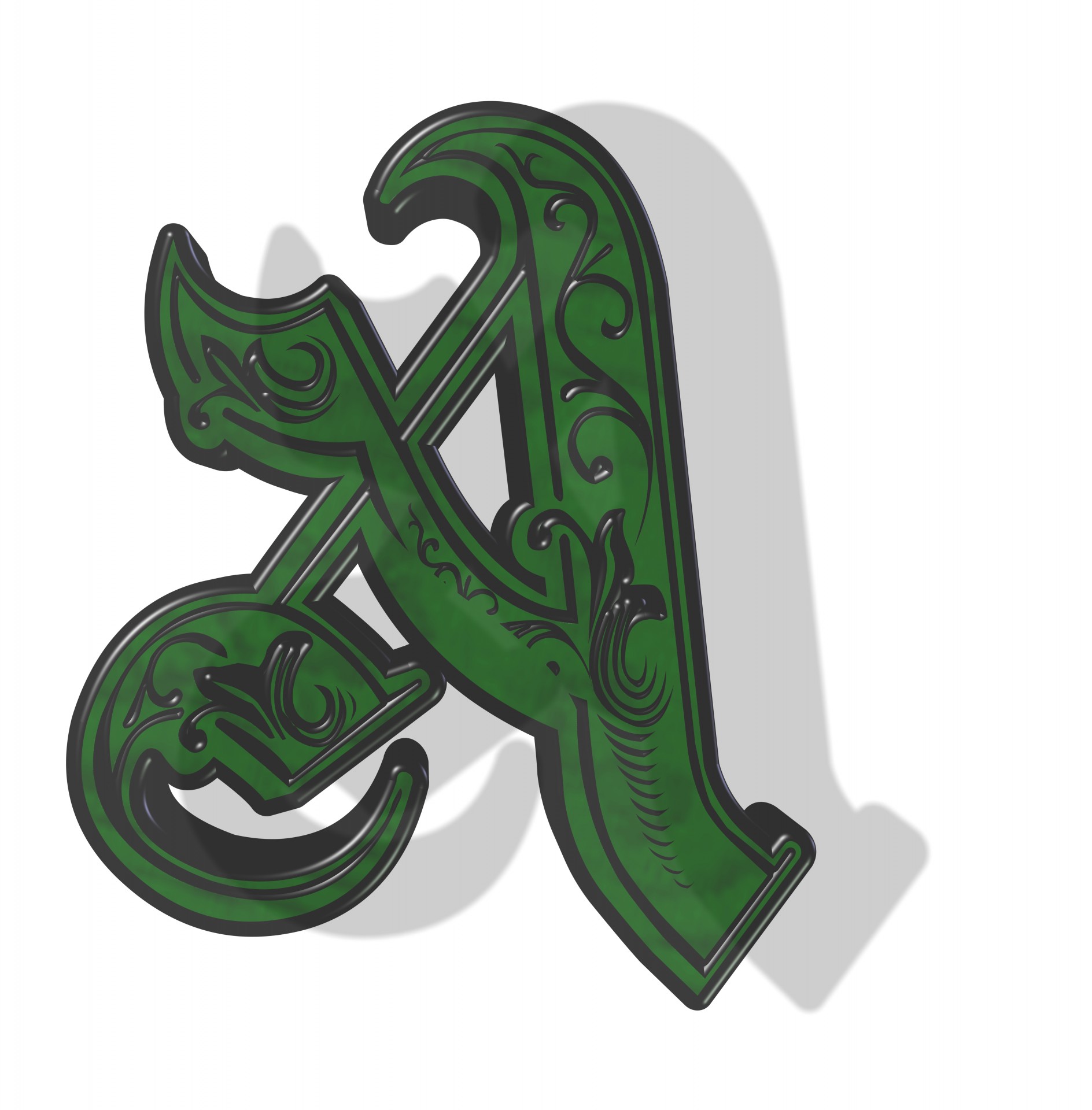 3d green letter a free photo