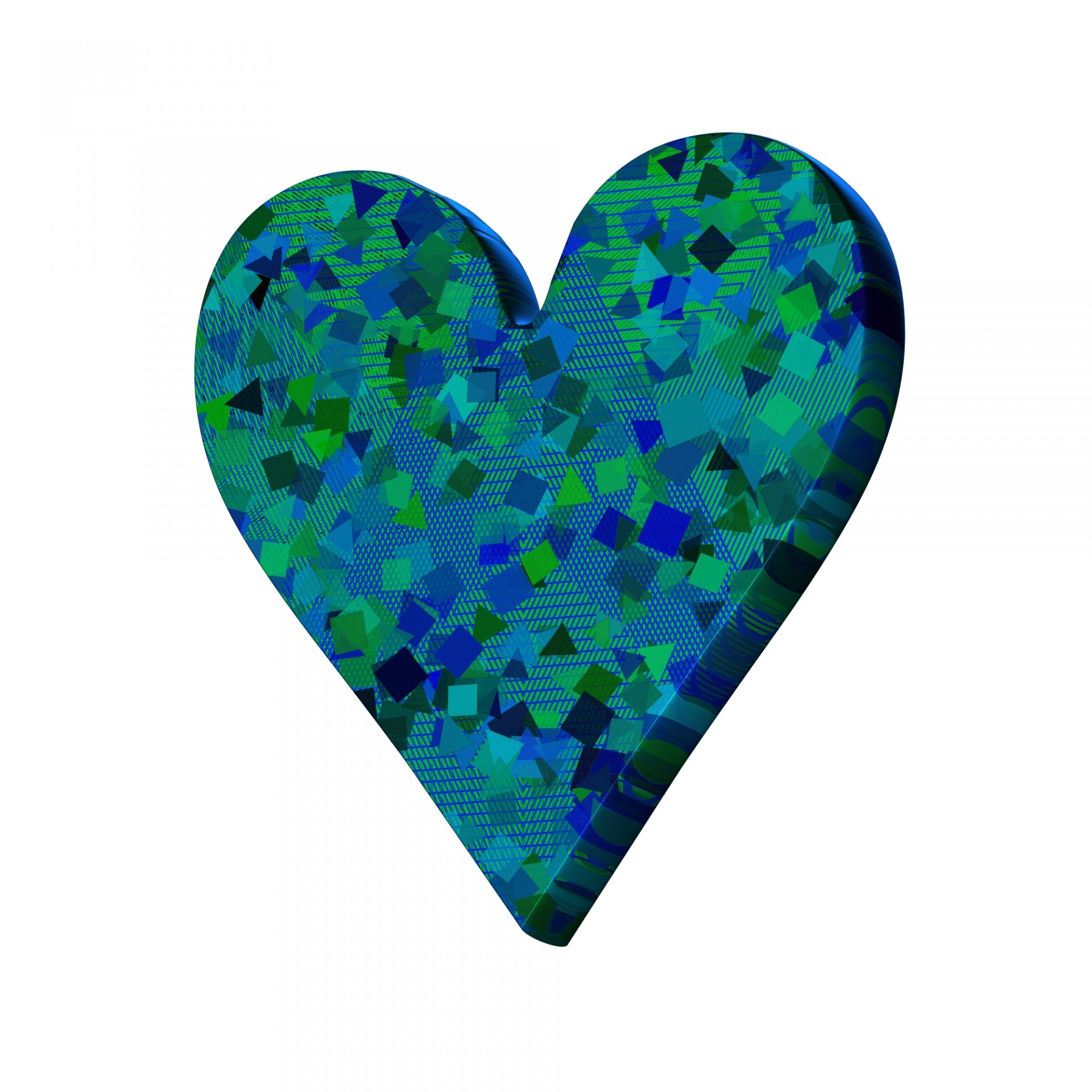 blue 3d heart free photo