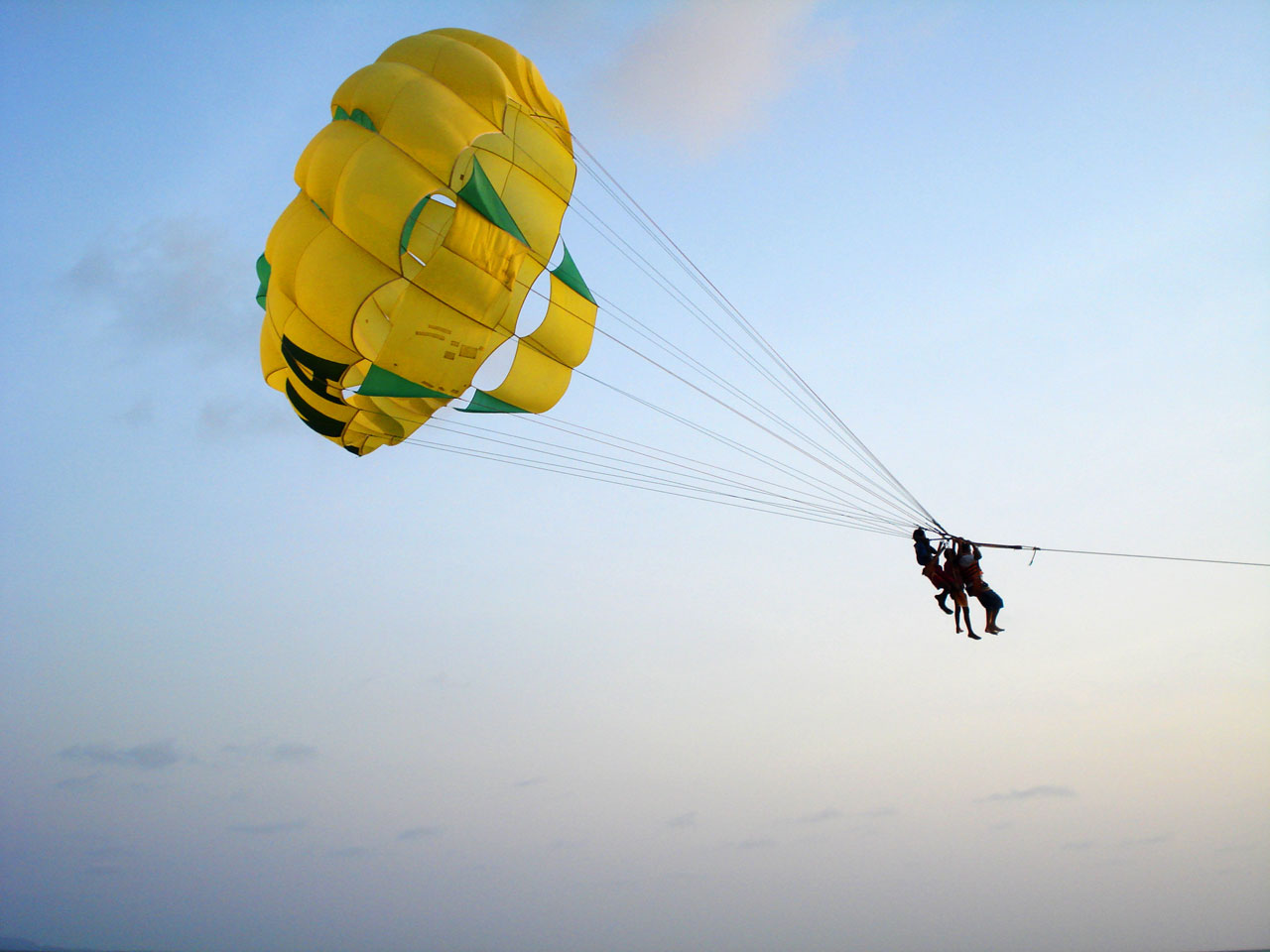 people enjoy parachute free photo