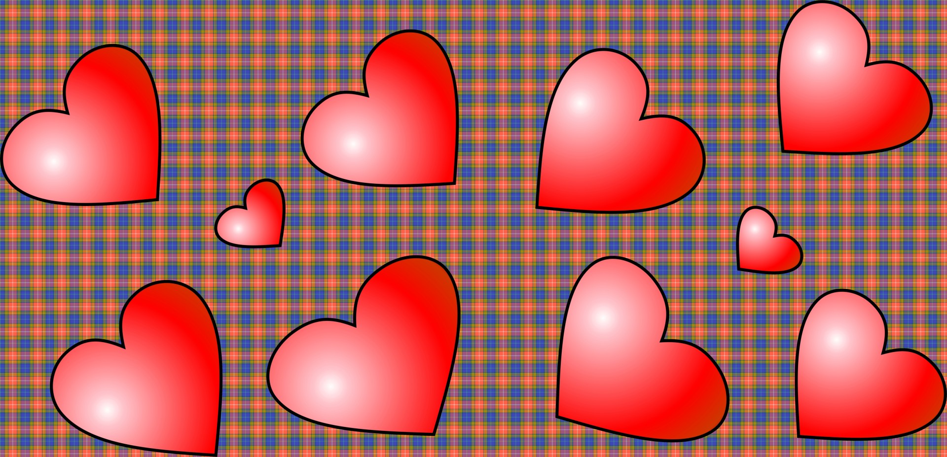 five red hearts free photo