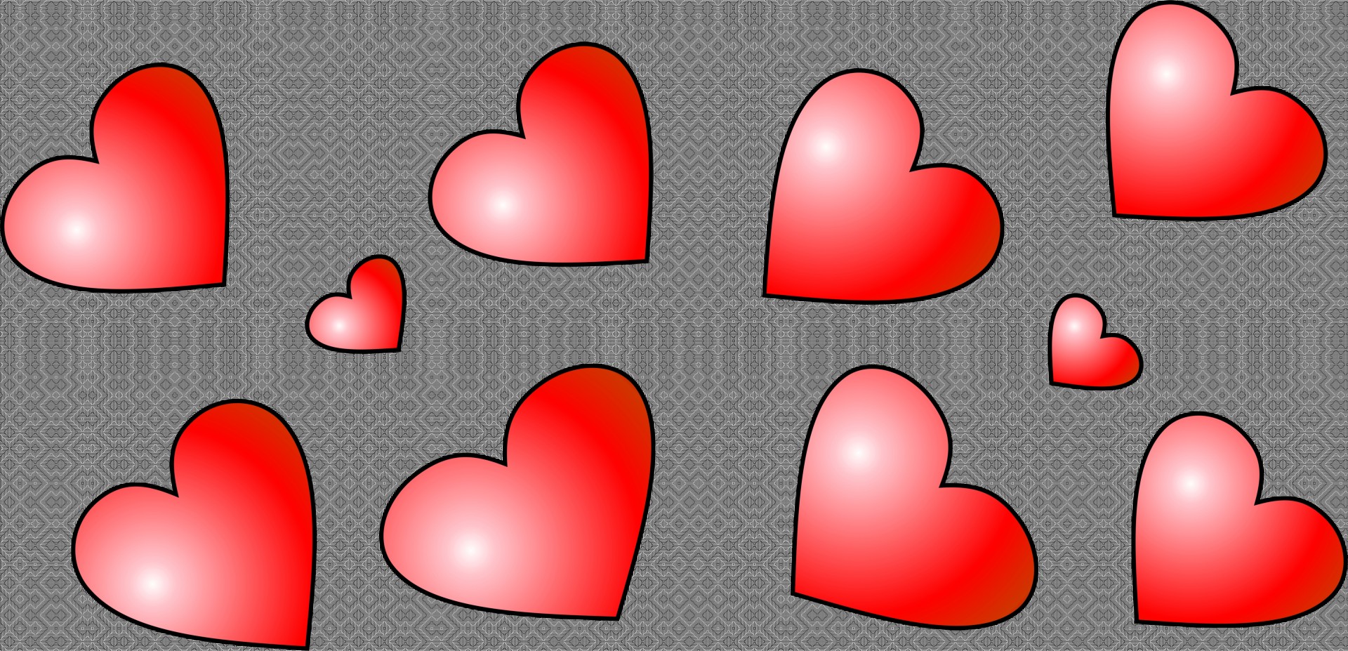 five red hearts free photo