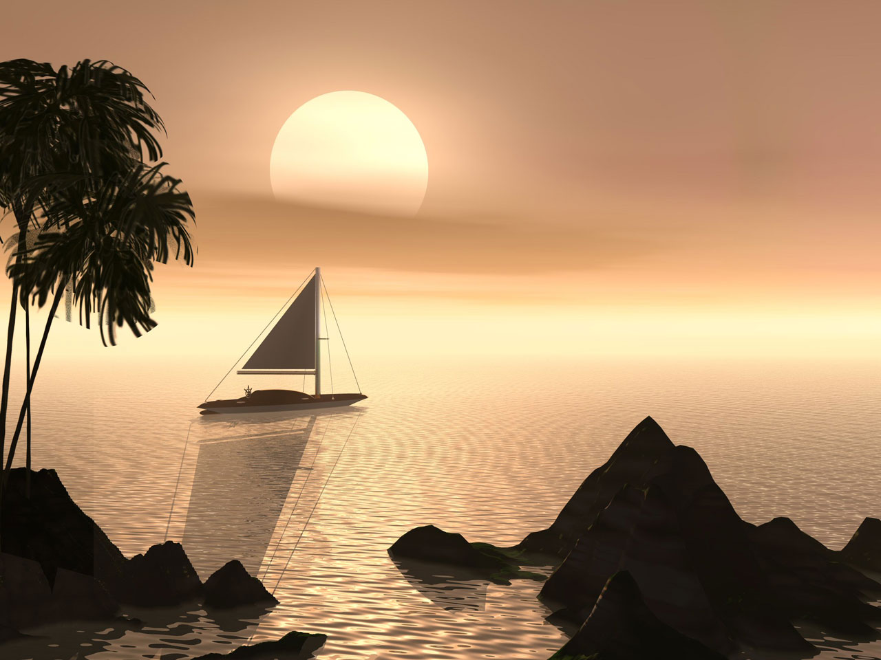 water sailboat serene free photo