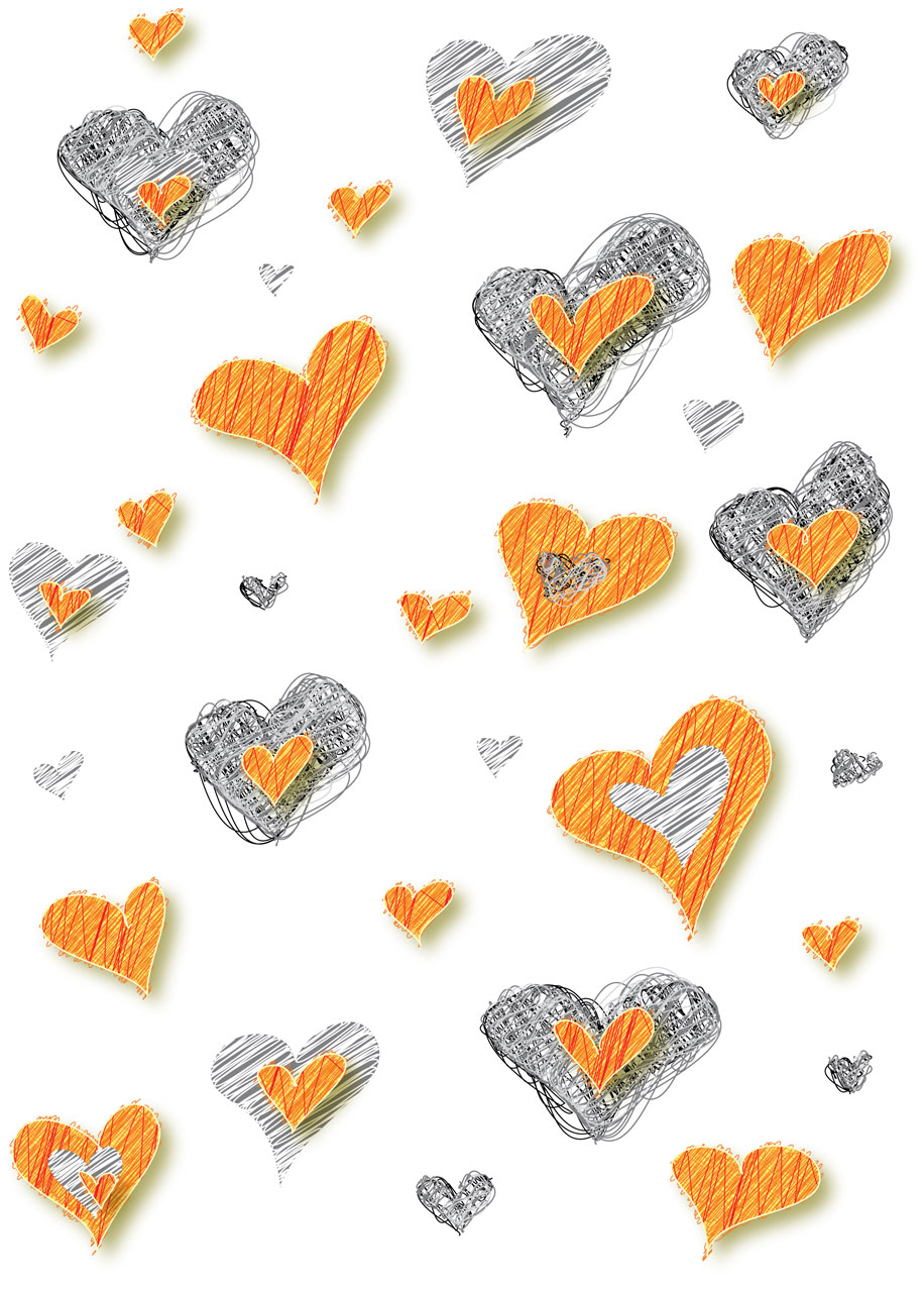heart hearts orange free photo