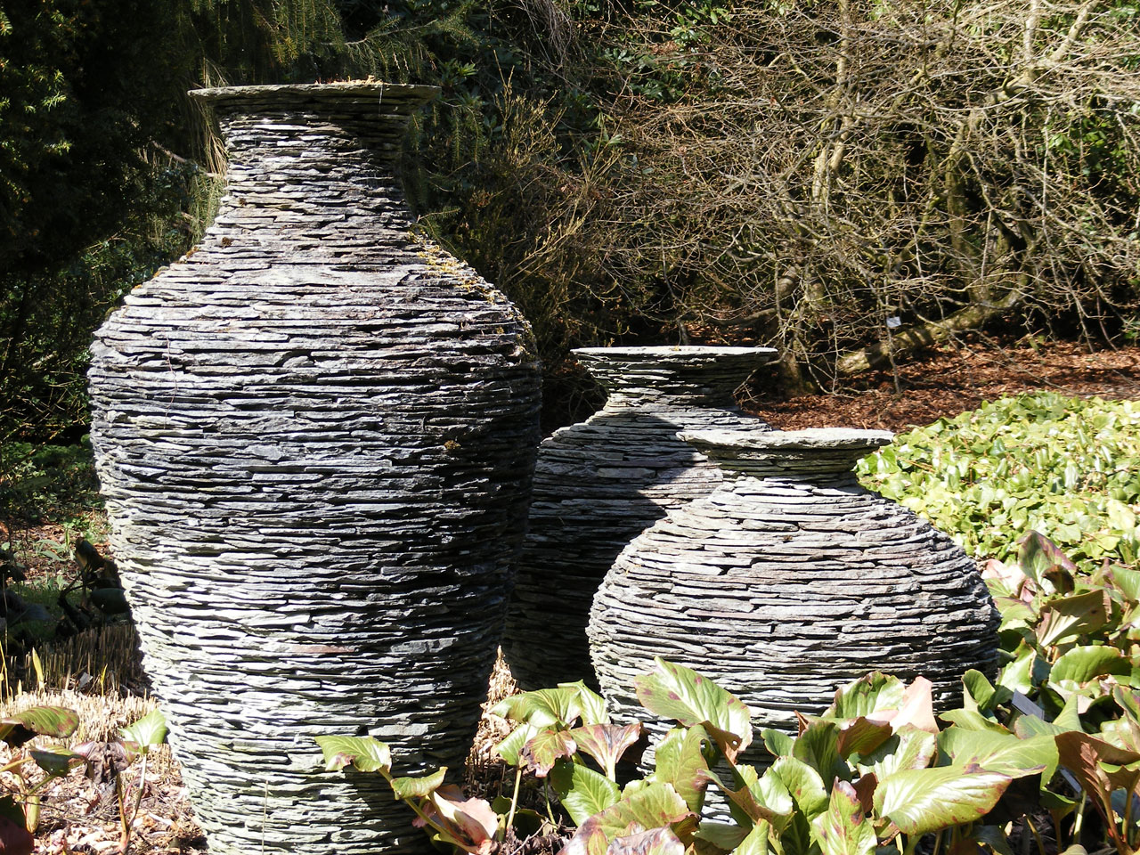 urns slate greenery free photo