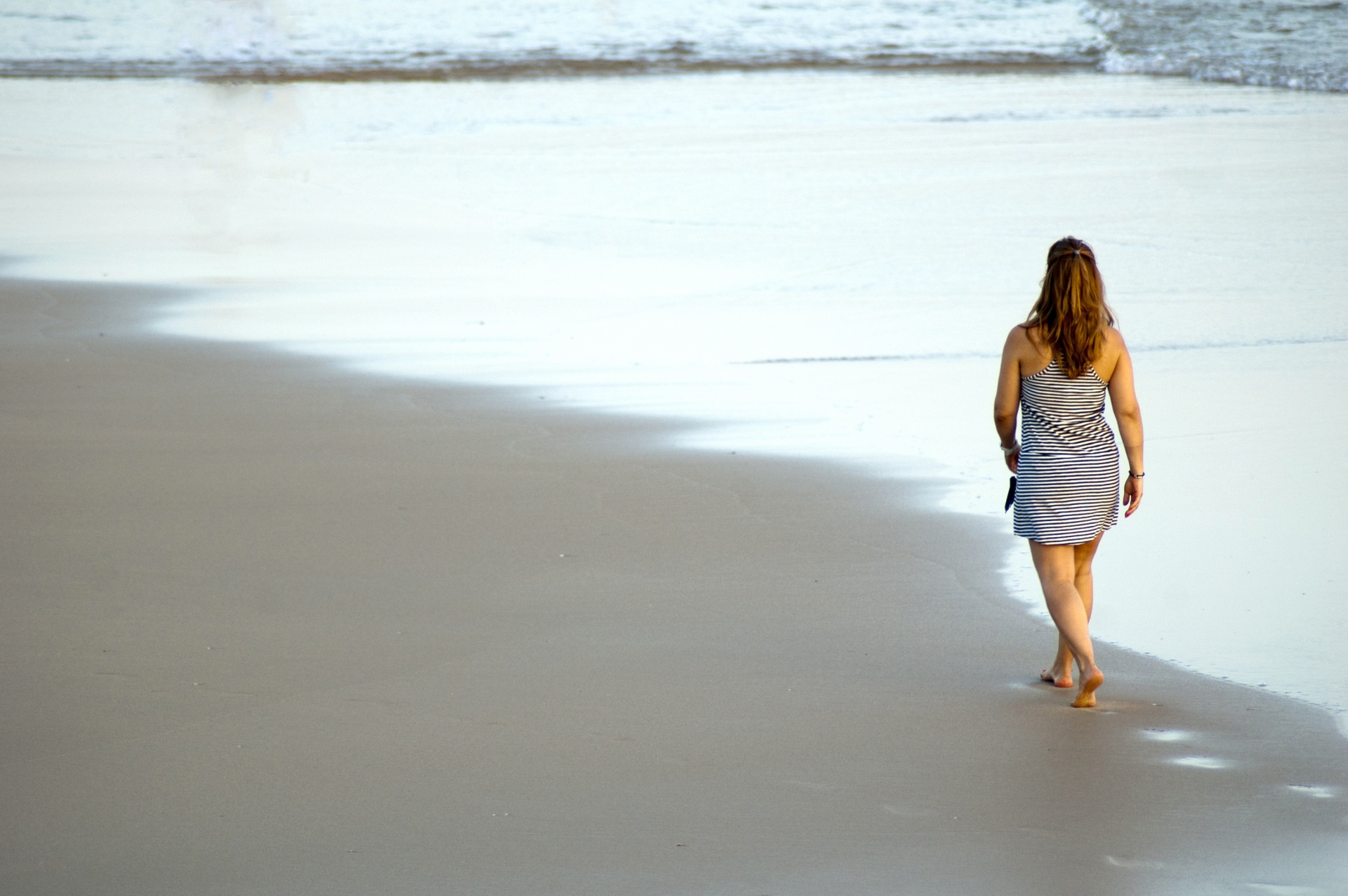 woman alone beach free photo