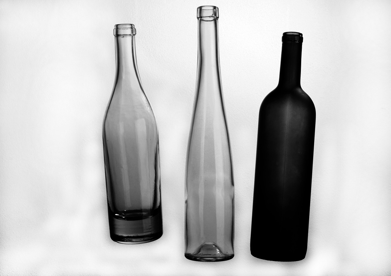 a bottle of glass composition free photo