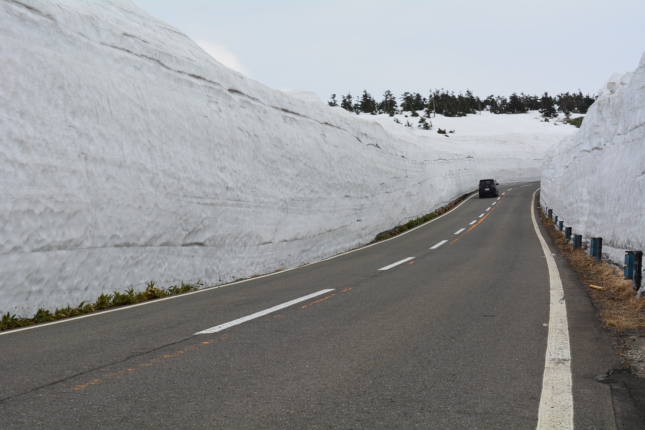 a corridor of snow  mountain  snow free photo