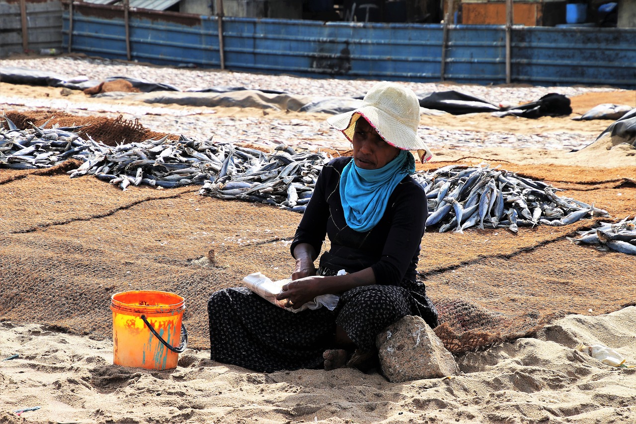 a fishing village people one free photo