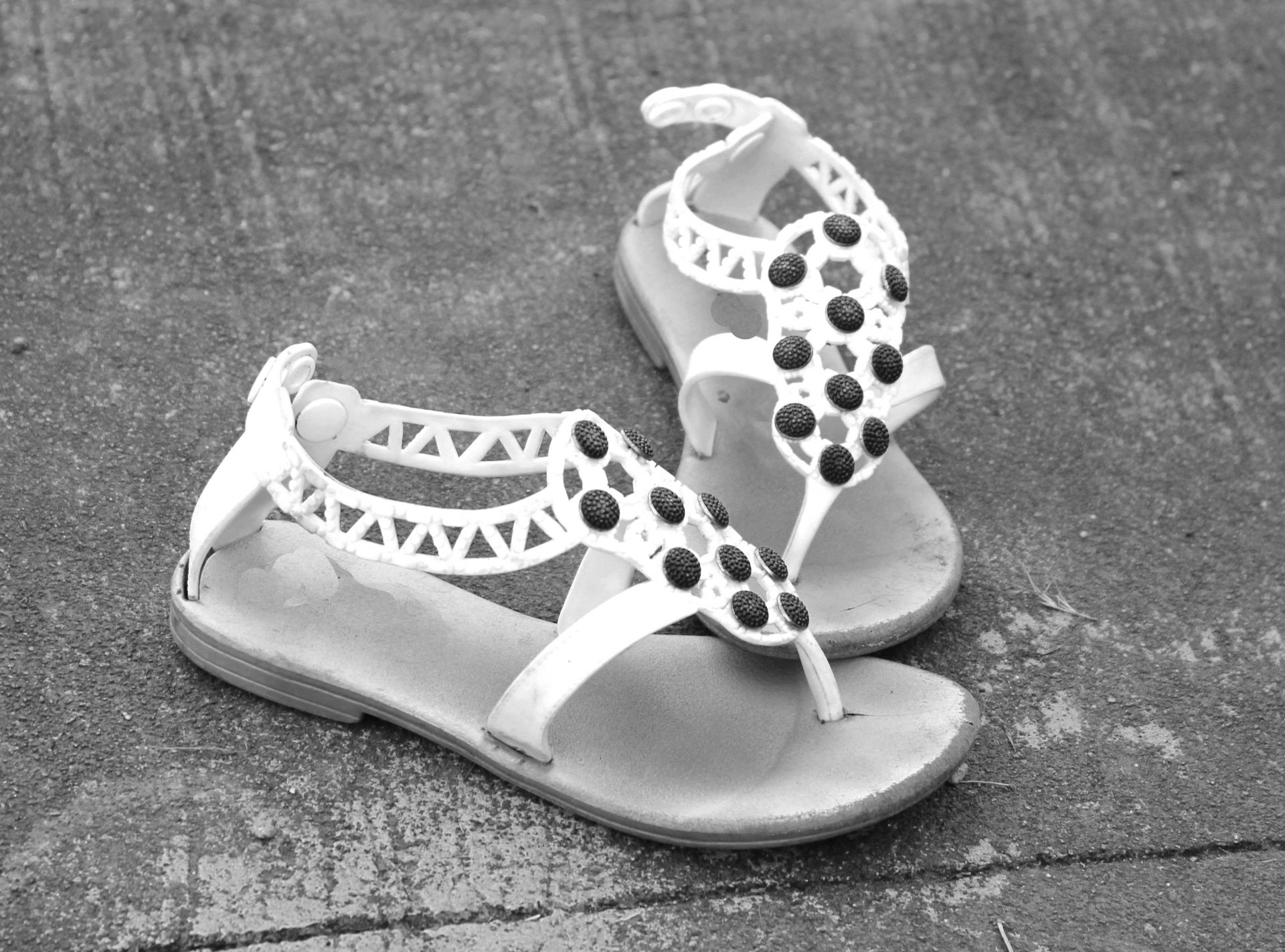 a pair sandals sandals black white free photo