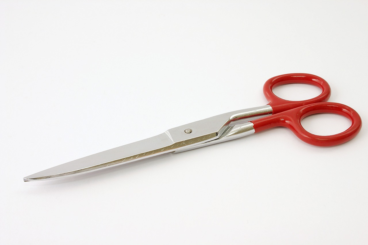 a pair of scissors cutting isolated free photo