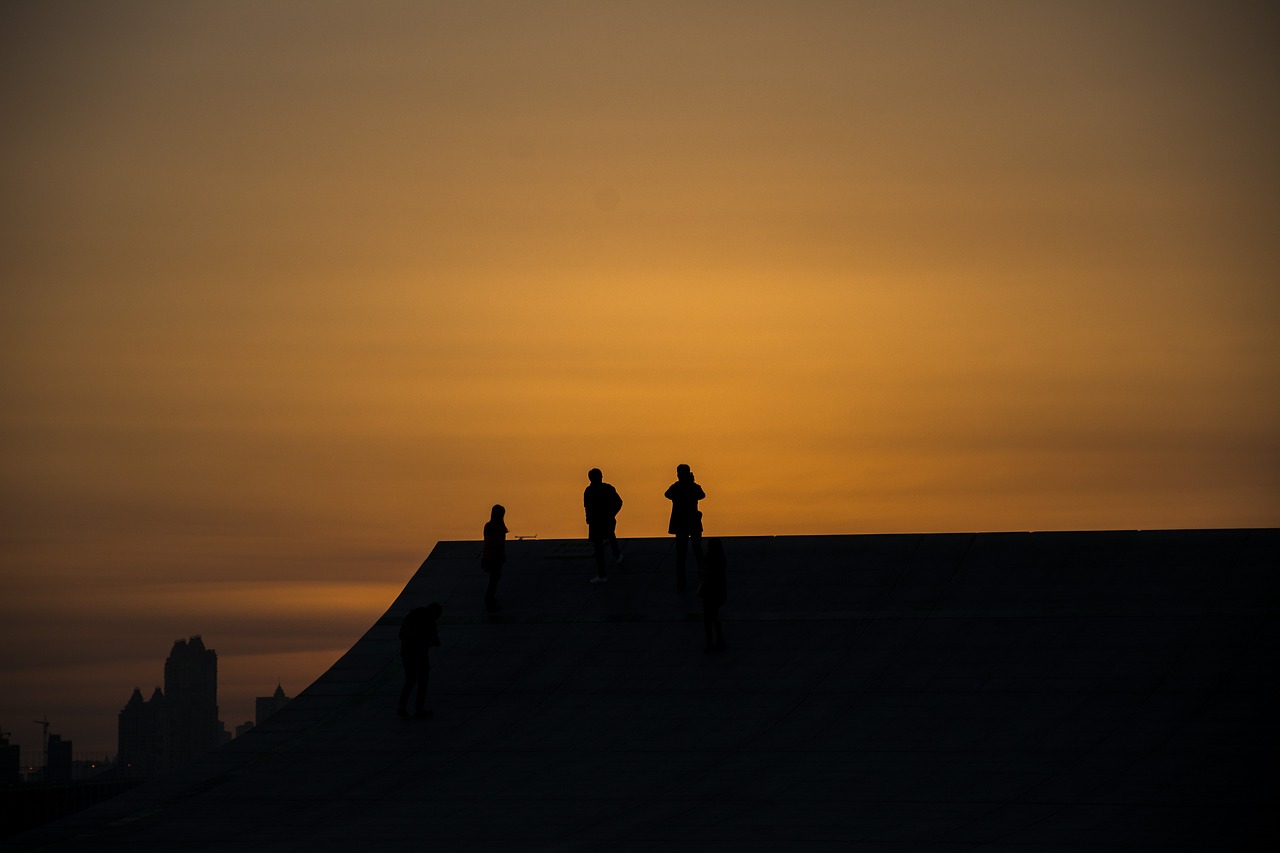 a person sunset twilight free photo