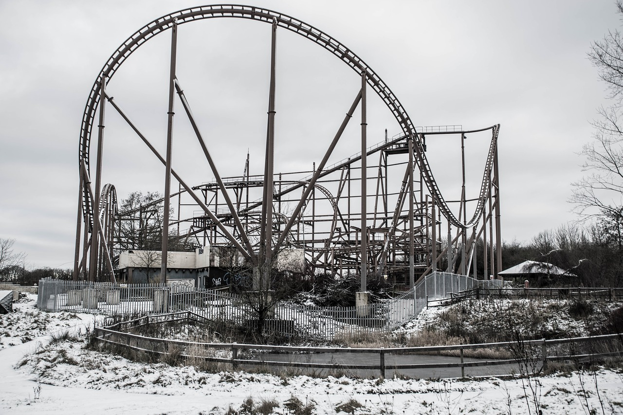 abandoned track theme park free photo