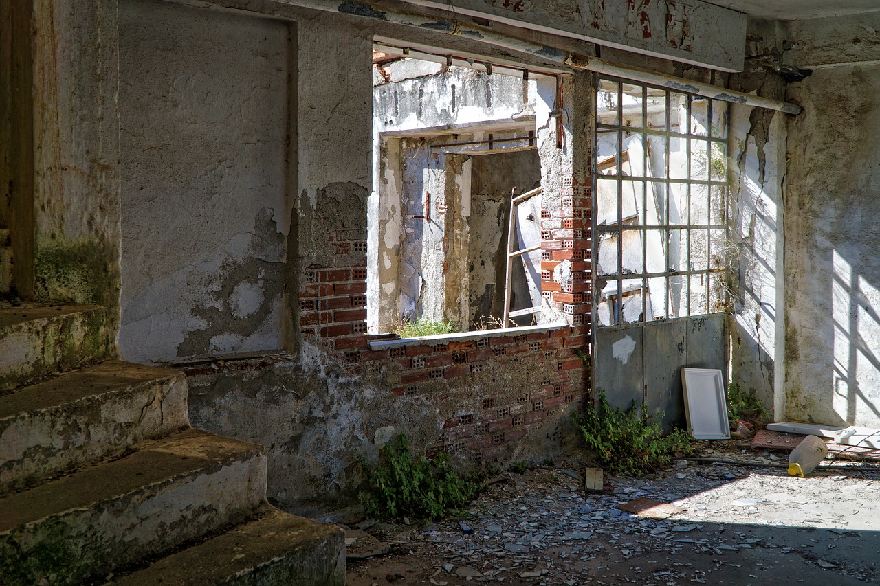 abandoned abandoned building brick wall free photo