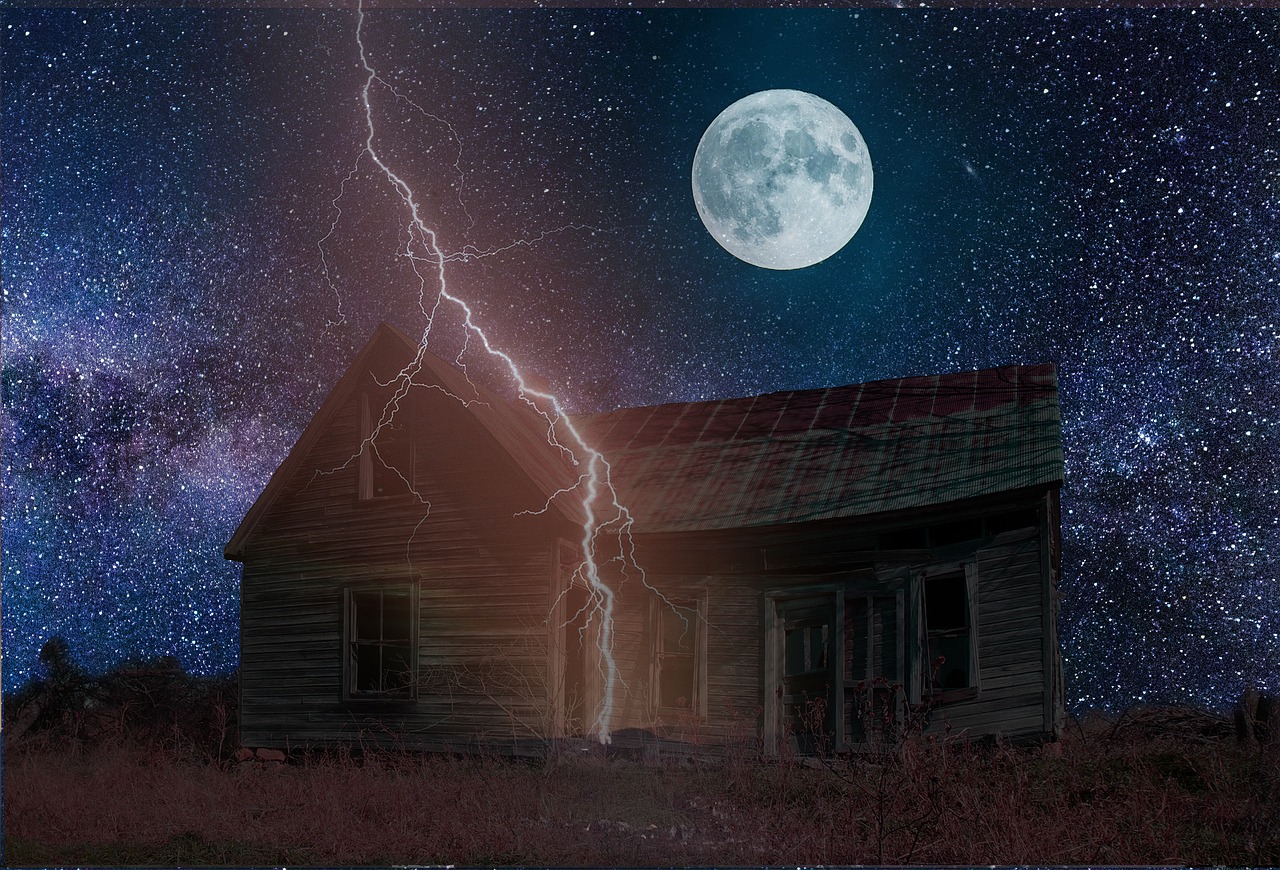 abandoned house lightening free photo